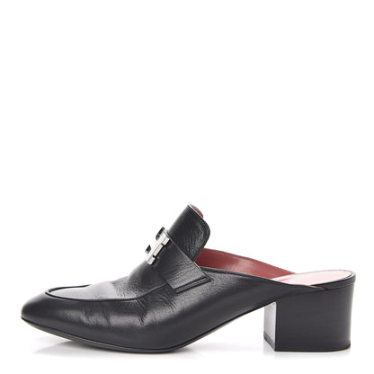 Hermes Goatskin Paradis Mules 37 Black 1 of 11