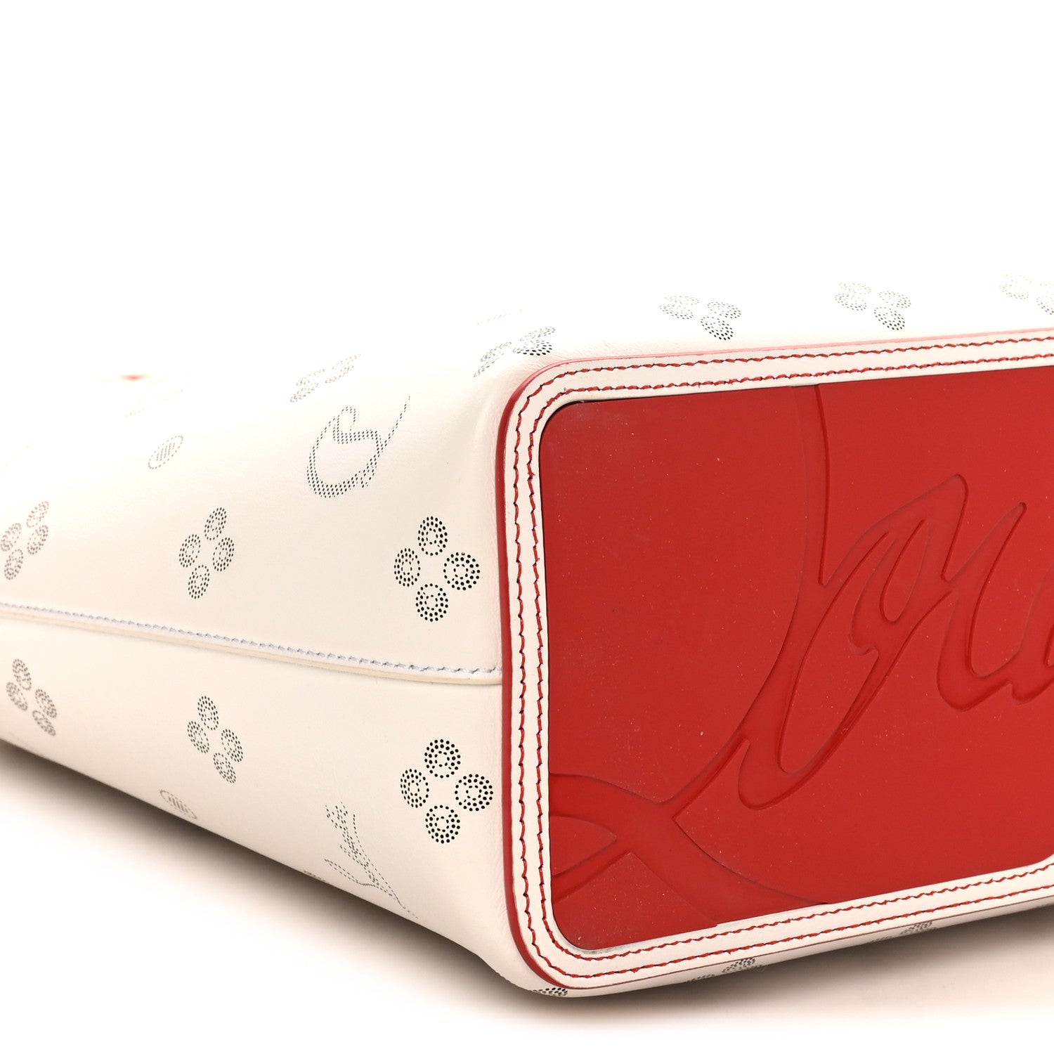 Christian Louboutin Calfskin Loubinthesky Mini East West Cabata Tote White 9 of 10