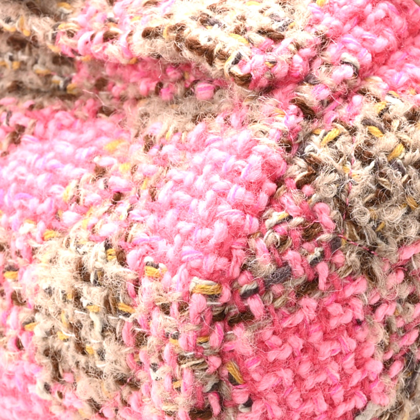 Wool Tweed Elegant Backpack Pink Brown