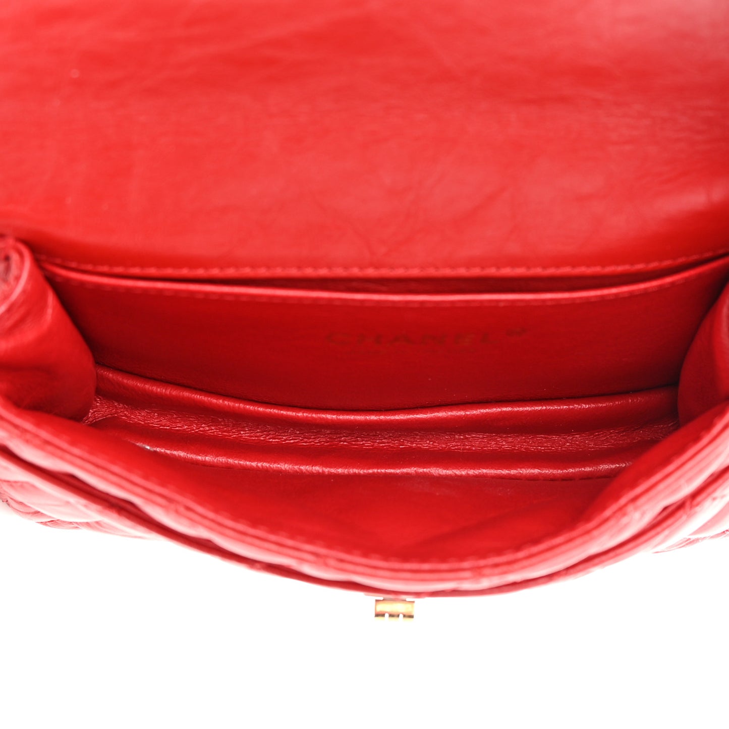 Aged Calfskin Quilted 2.55 Reissue Flap Belt Bag Red