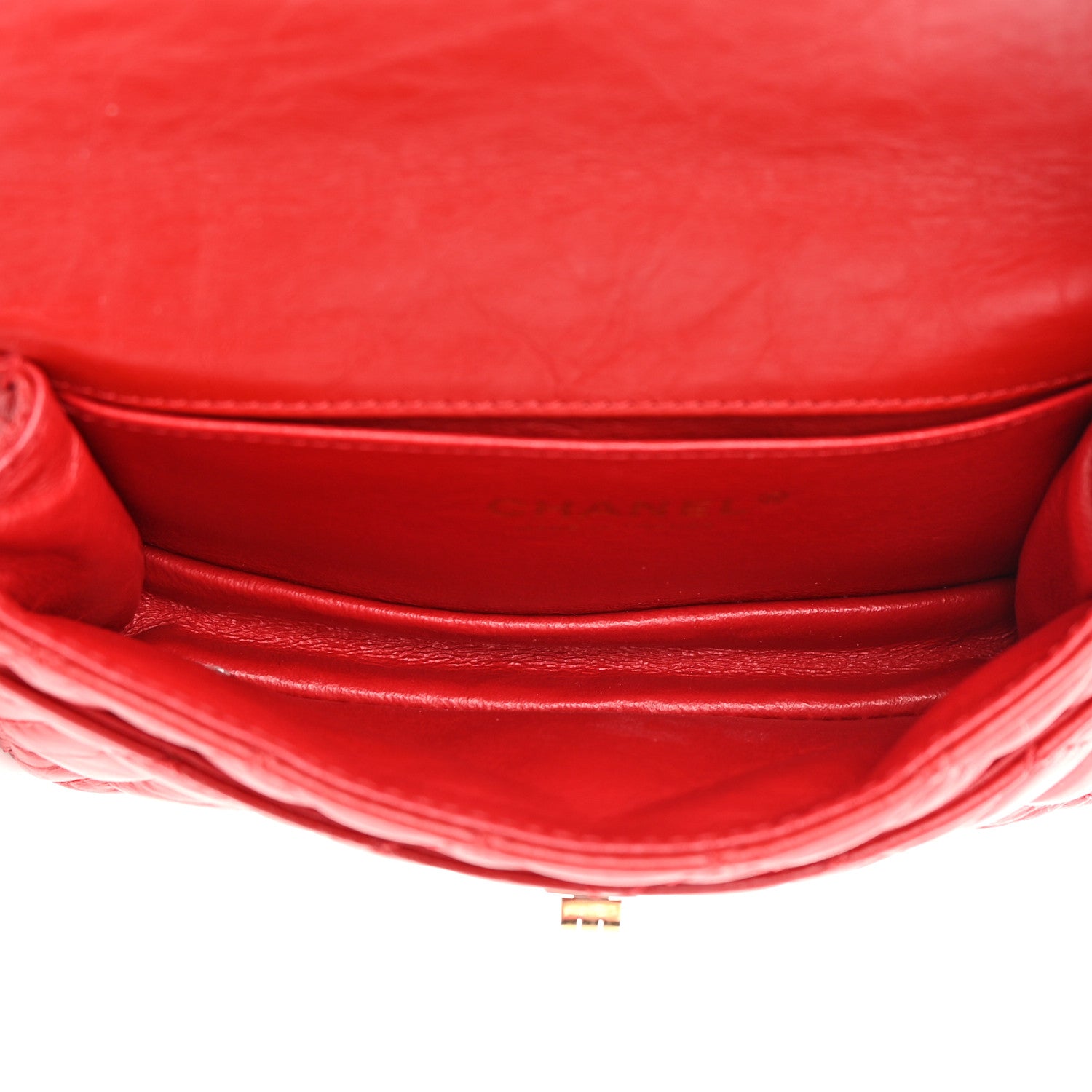Chanel Aged Calfskin Quilted 2.55 Reissue Flap Belt Bag Red 4 of 11