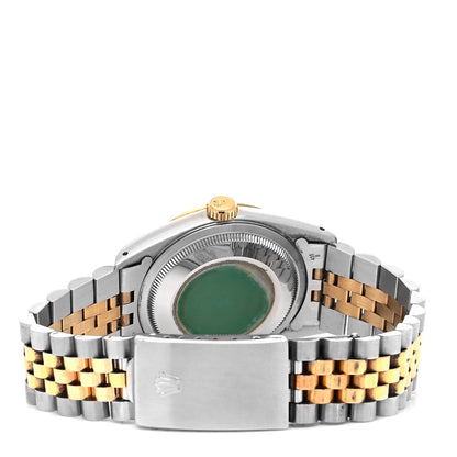 Rolex Stainless Steel 18K Yellow Gold Diamond 36mm Oyster Perpetual Datejust Watch Champagne 16233 3 of 8