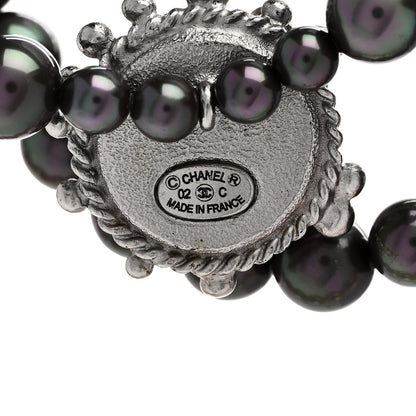 Chanel Pearl Crystal Multi Strand Short Necklace Silver Pink 6 of 7