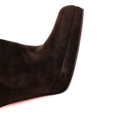 Christian Louboutin Suede Bourge Zeppa Tall Boots 38.5 Brown 10 of 10