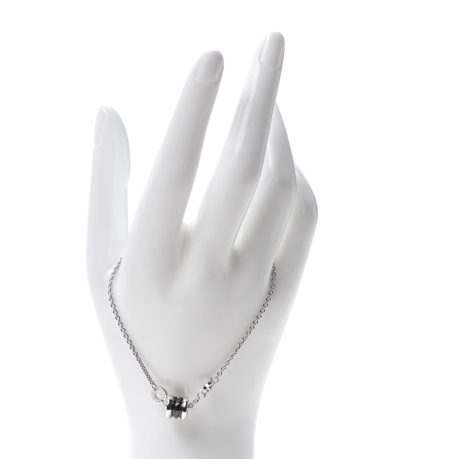 Bulgari Sterling Silver Black Ceramic Save the Children Bracelet ML 2 of 6