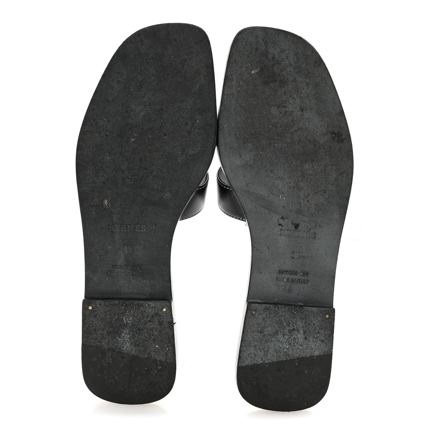 Box Calfskin Oran Sandals 38 Black