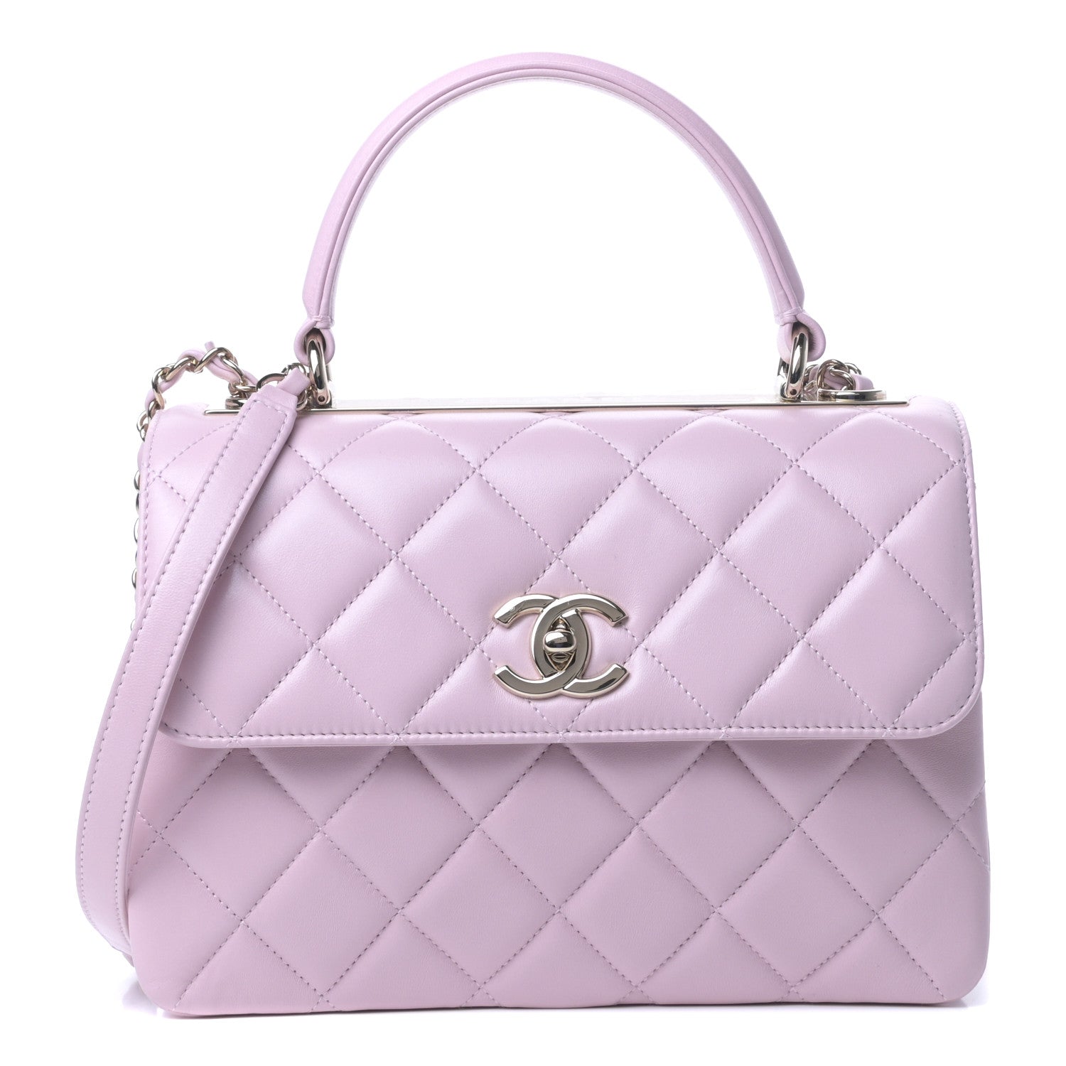 Chanel Lambskin Quilted Small Trendy CC Flap Dual Handle Bag Light Pink 1 of 9