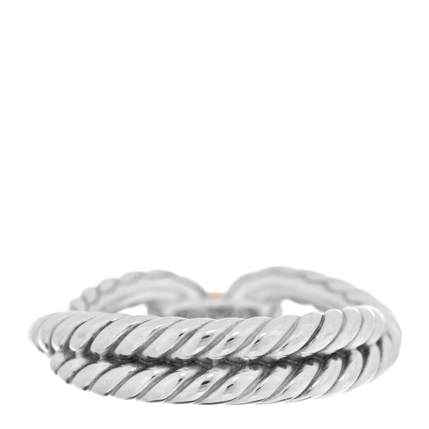 Sterling Silver 18K Yellow Gold Cable Loop Ring 50 5.5