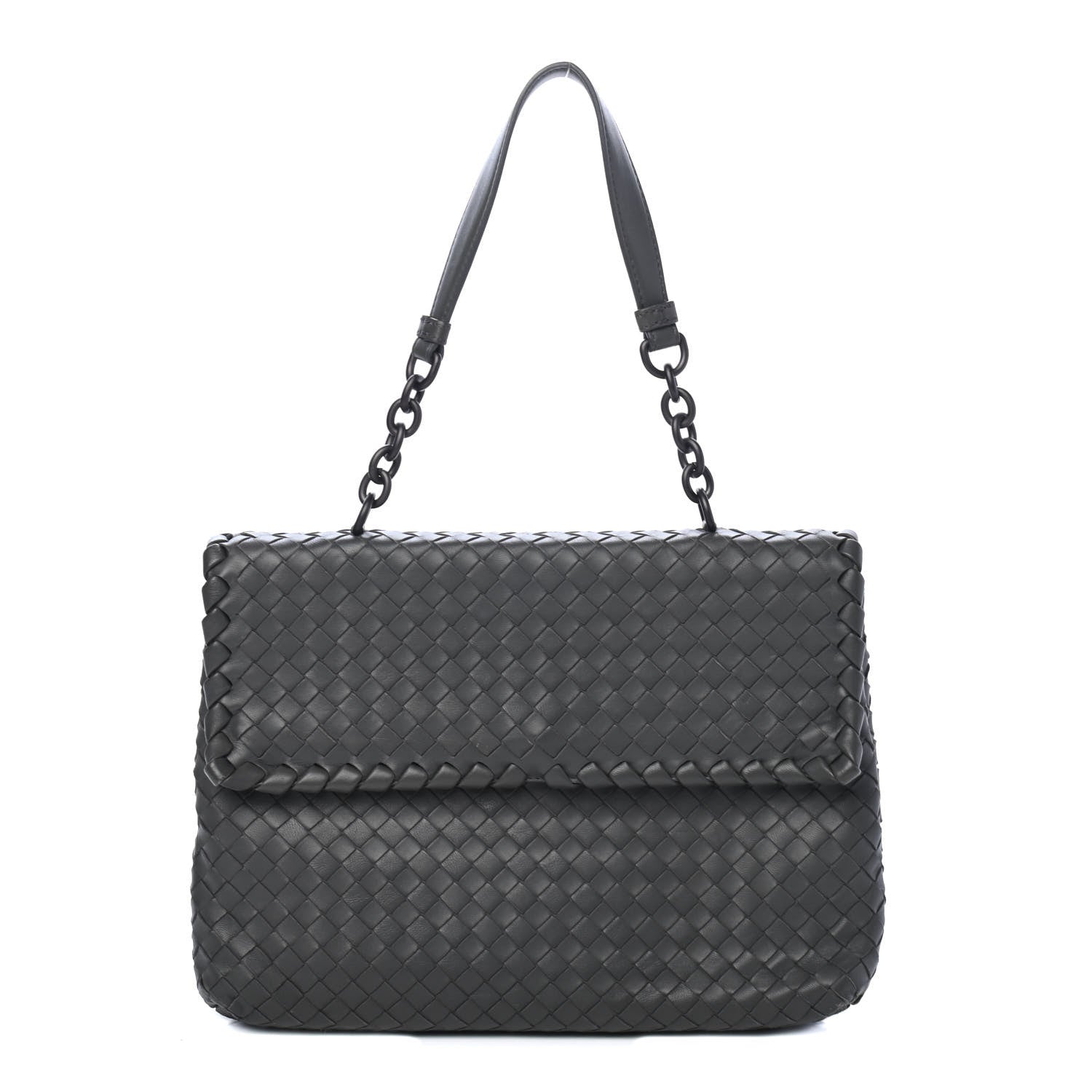 Bottega Veneta Nappa Intrecciato Flap Bag Light Grey 1 of 4