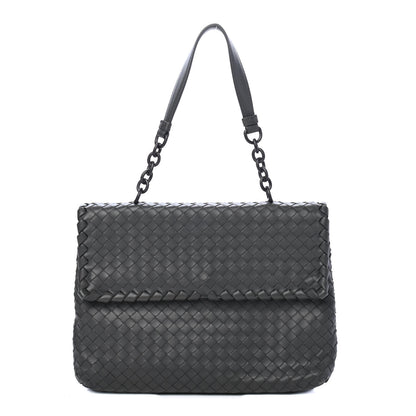 Bottega Veneta Nappa Intrecciato Flap Bag Light Grey 1 of 4