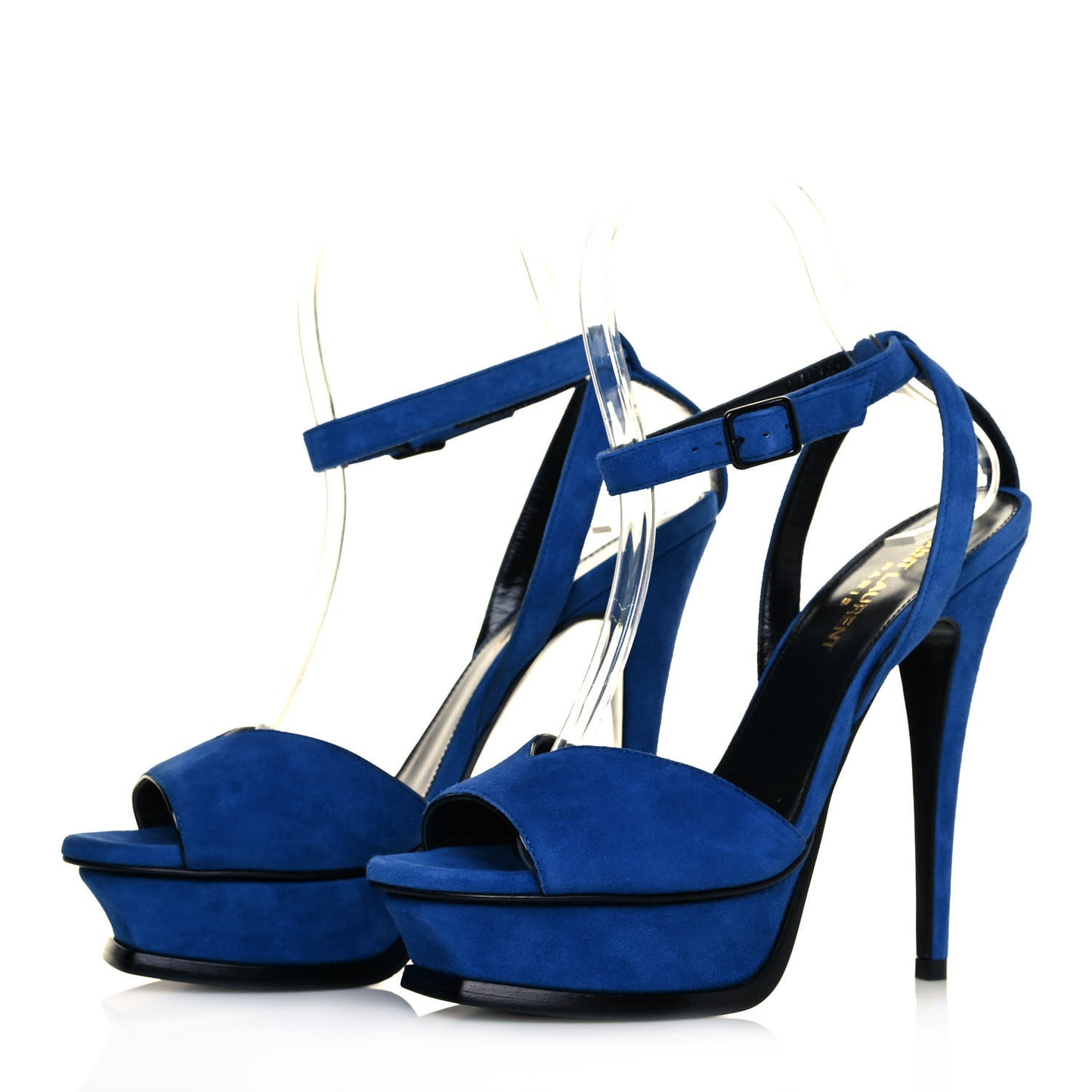 Kid Scamosciato Tribute 105 Open Toe Platform Sandals 35.5 Bleu Majorelle