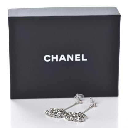 Chanel Baguette Crystal CC Drop Earrings Silver 5 of 5
