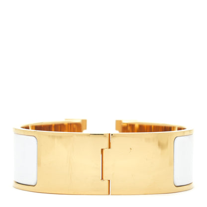 Hermes Enamel Wide Clic Clac H Bracelet PM White 3 of 5