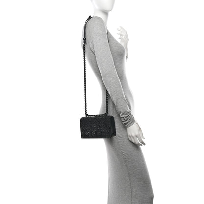 Alexander McQueen Calfskin Crystal Chain Clutch Black 2 of 12