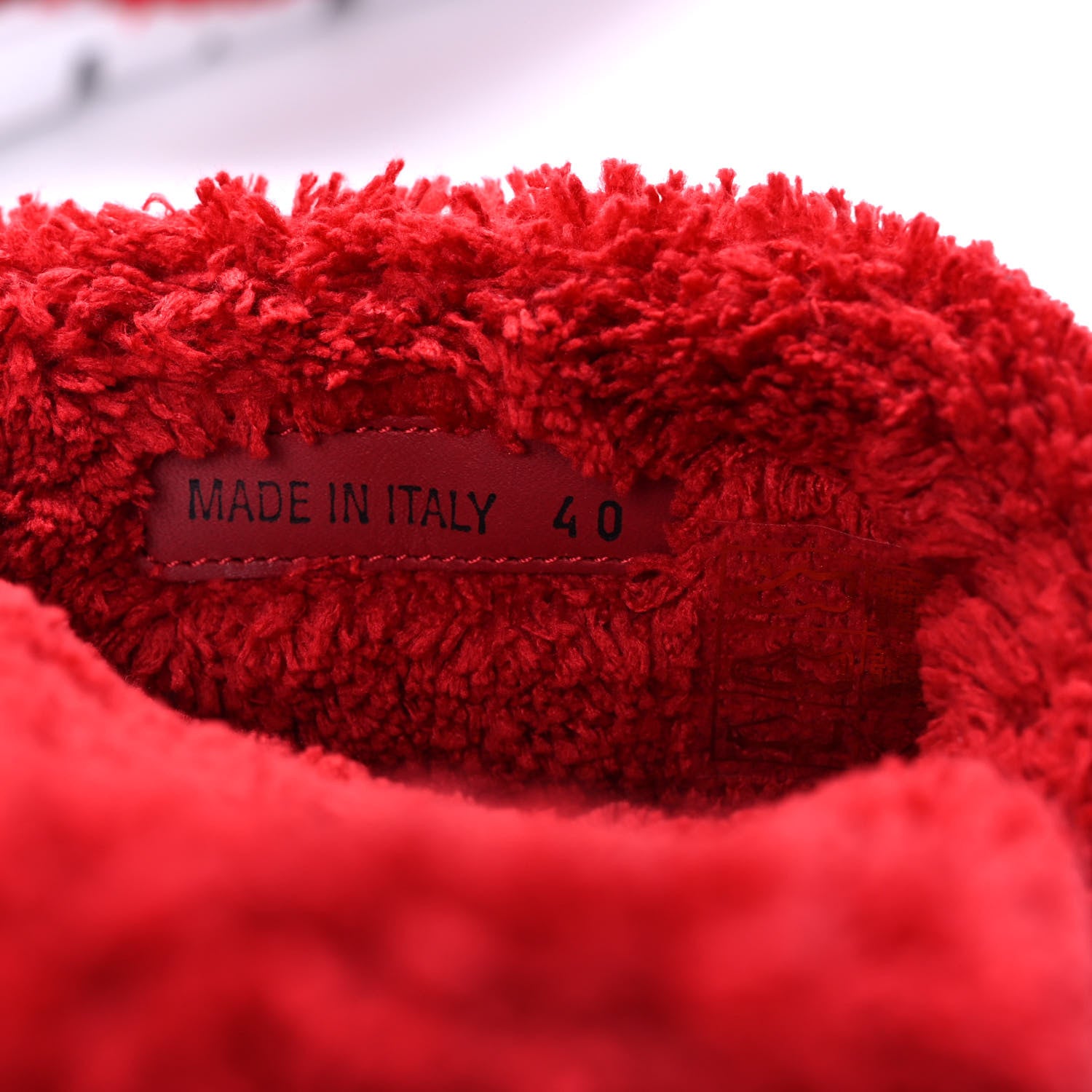 Prada Terry Cloth Logo Lug Sole 20mm Slide Sandals 40 Rosso Black 8 of 10