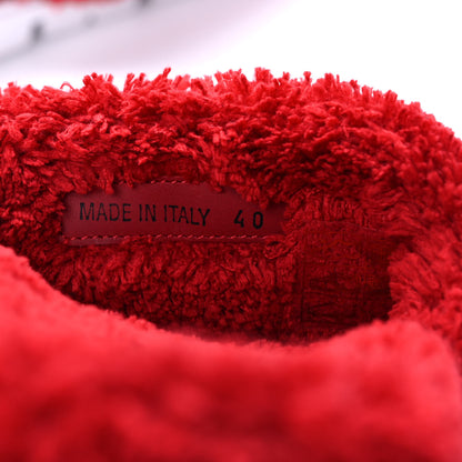 Prada Terry Cloth Logo Lug Sole 20mm Slide Sandals 40 Rosso Black 8 of 10