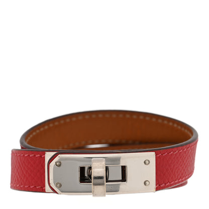 Hermes Epsom Kelly Double Tour Bracelet M Rouge Garance 1 of 4