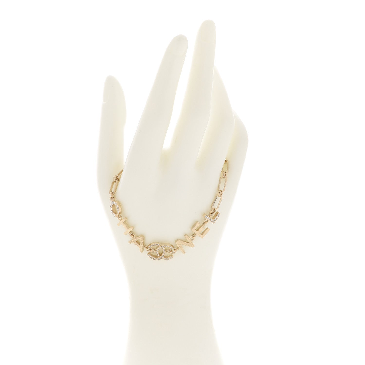 Chanel Metal Logo CC Chain Bracelet Gold 2 of 5