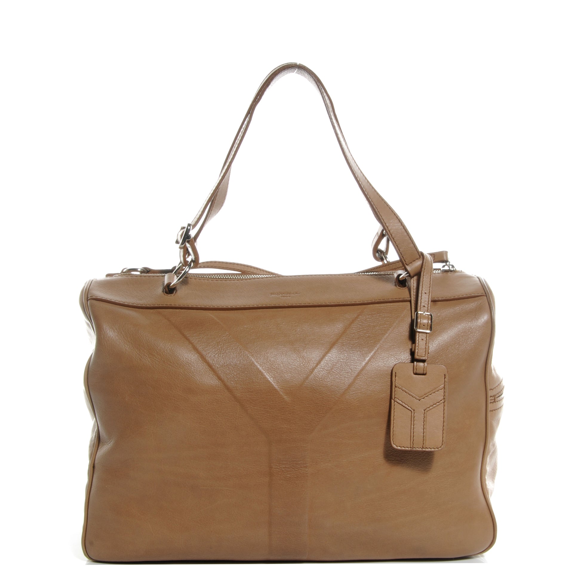 Saint Laurent Calfskin Y Bowler Camel 1 of 9