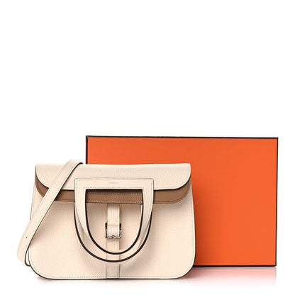 Hermes Taurillon Clemence Verso Halzan 25 Nata Biscuit 11 of 11
