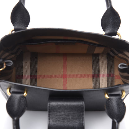 Burberry Soft Grain Calfskin Small Buckle Tote Black 5 of 14