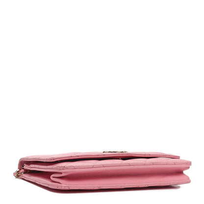 Chanel Caviar Quilted Chain CC Wallet On Chain WOC Pink 4 of 11
