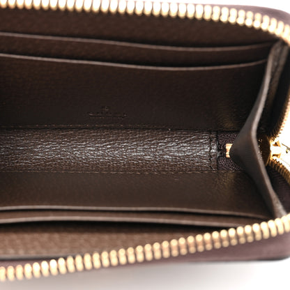 Gucci GG Supreme Monogram Textured Dollar Calfskin Web Ophidia Zip Around Card Case Wallet Beige Ebony New Acero 5 of 10