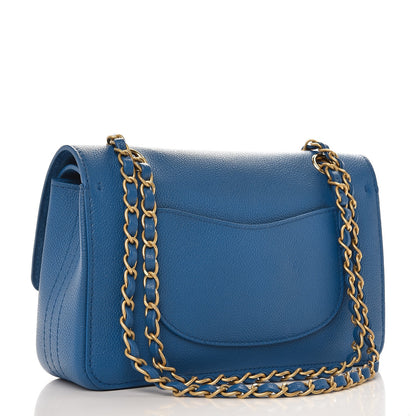 Chanel Grained Calfskin Medium Classic Pure Double Flap Blue 4 of 8