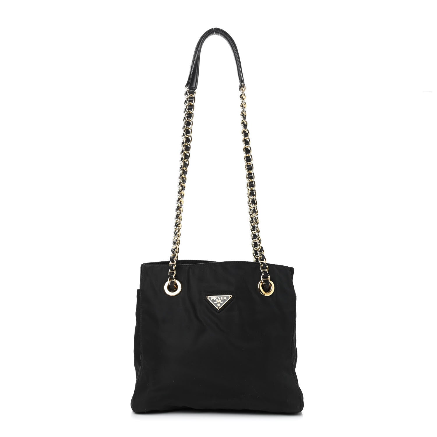 Prada Tessuto Nylon Chain Shoulder Bag Black 1 of 8