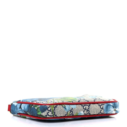 Gucci GG Supreme Monogram Blooms Mini Chain Bag Beige Blue Navy Hibiscus Red 4 of 9