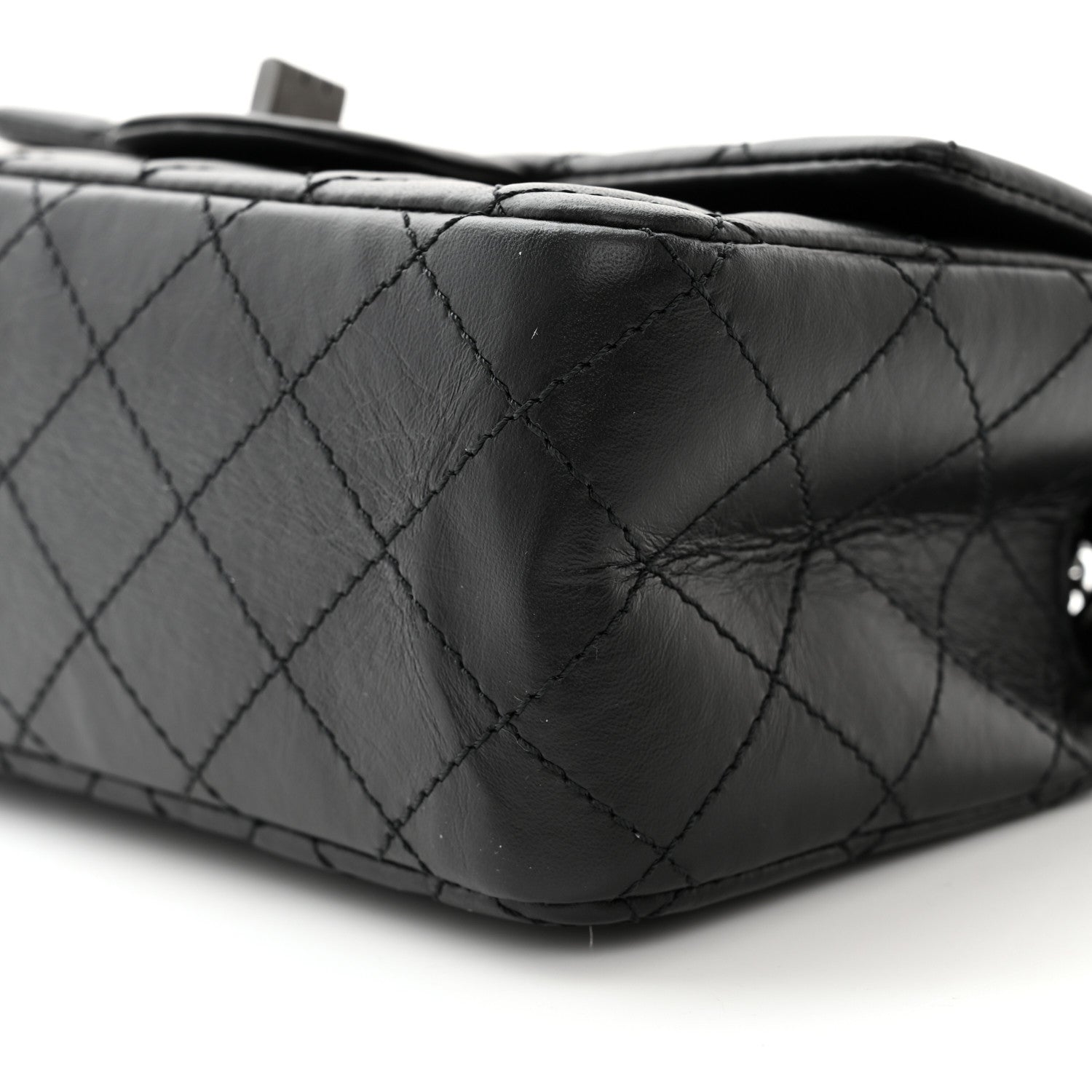 Chanel Aged Calfskin Quilted 2.55 Reissue Mini Flap So Black 10 of 11
