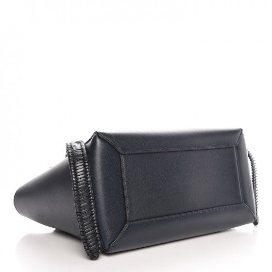 Smooth Calfskin Micro Bi-Color Braided Belt Bag Dark Sea