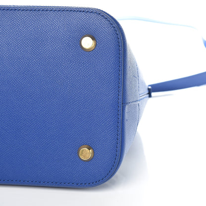 Balenciaga Signature Grained Calfskin Logo M Ville Top Handle Bag Bleu Roi White 14 of 14