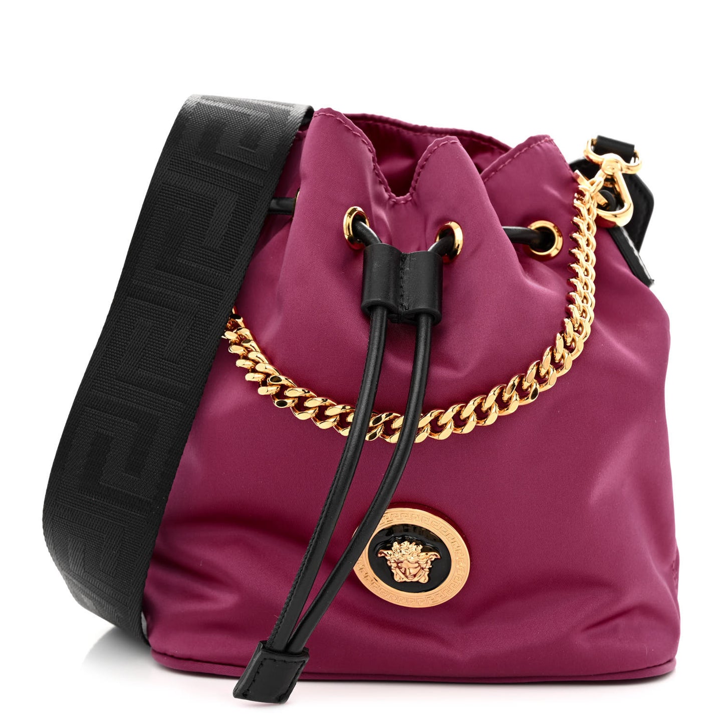 Nylon Medusa Bucket Bag Dahlia Black