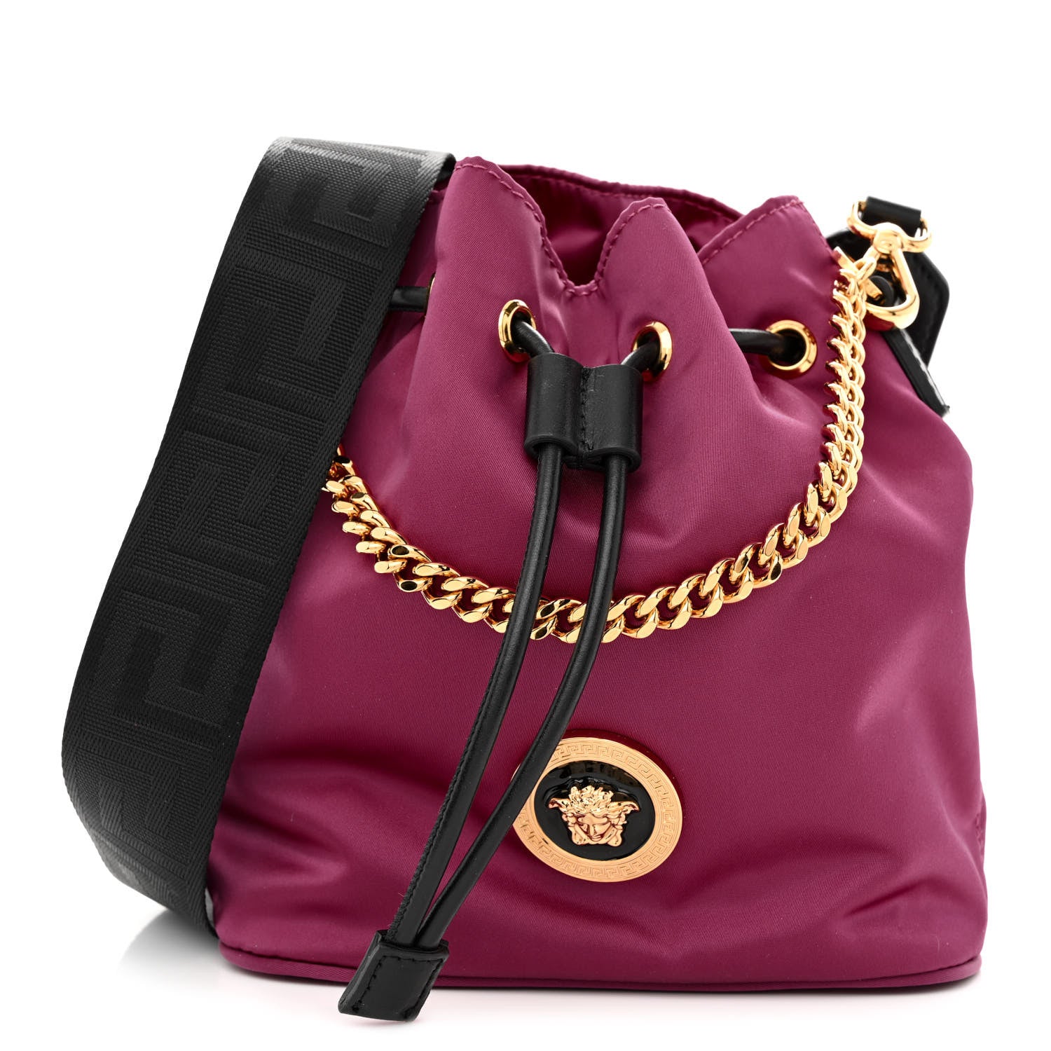 Versace Nylon Medusa Bucket Bag Dahlia Black 1 of 10