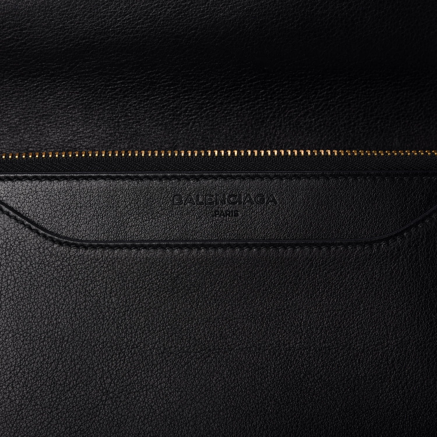 Balenciaga Veau Amp Plate Gold Chain Wallet Black 5 of 9