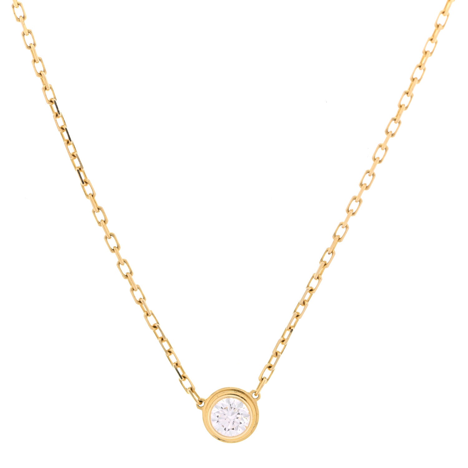 Cartier 18K Yellow Gold Diamond LM D'Amour Pendant Necklace 1 of 5