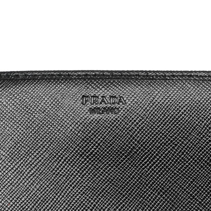 Prada Saffiano Metal Oro Chain Wallet Black 6 of 10