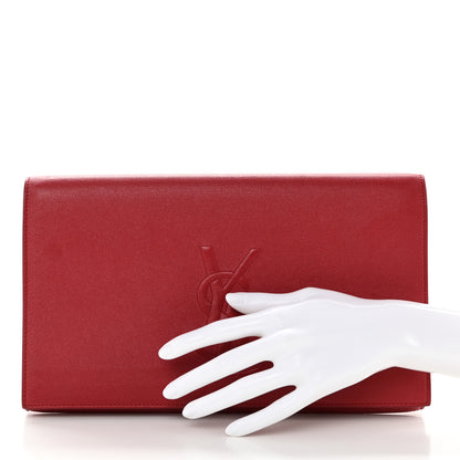 Saint Laurent Calfskin Monogram Large Belle De Jour Clutch Red 2 of 9