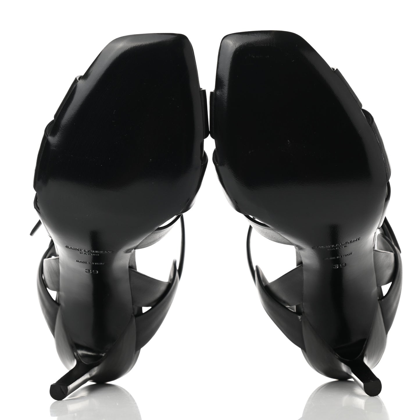 Calfskin Tribute Sandals 39 Black