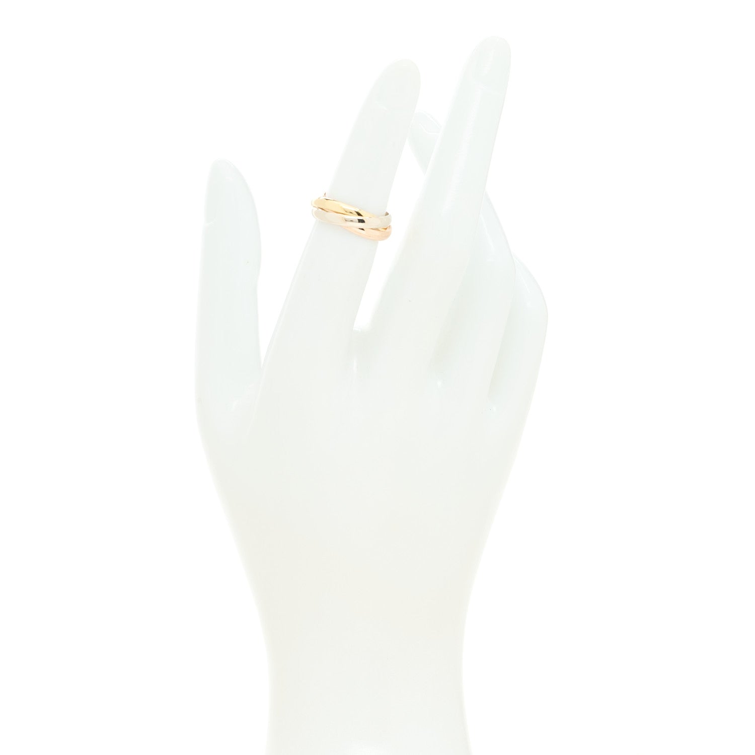 Cartier 18K Pink Yellow White Gold Small Trinity Ring 47 4 2 of 5