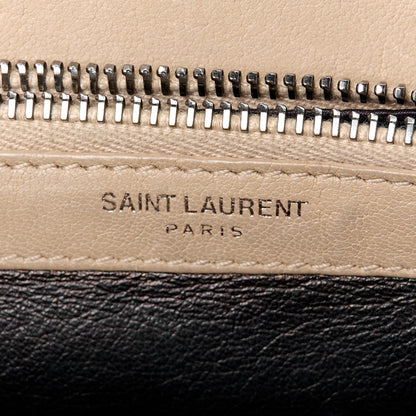 Saint Laurent Sheepskin Matelasse Chevron Monogram Medium College Bag Dark Beige 7 of 12