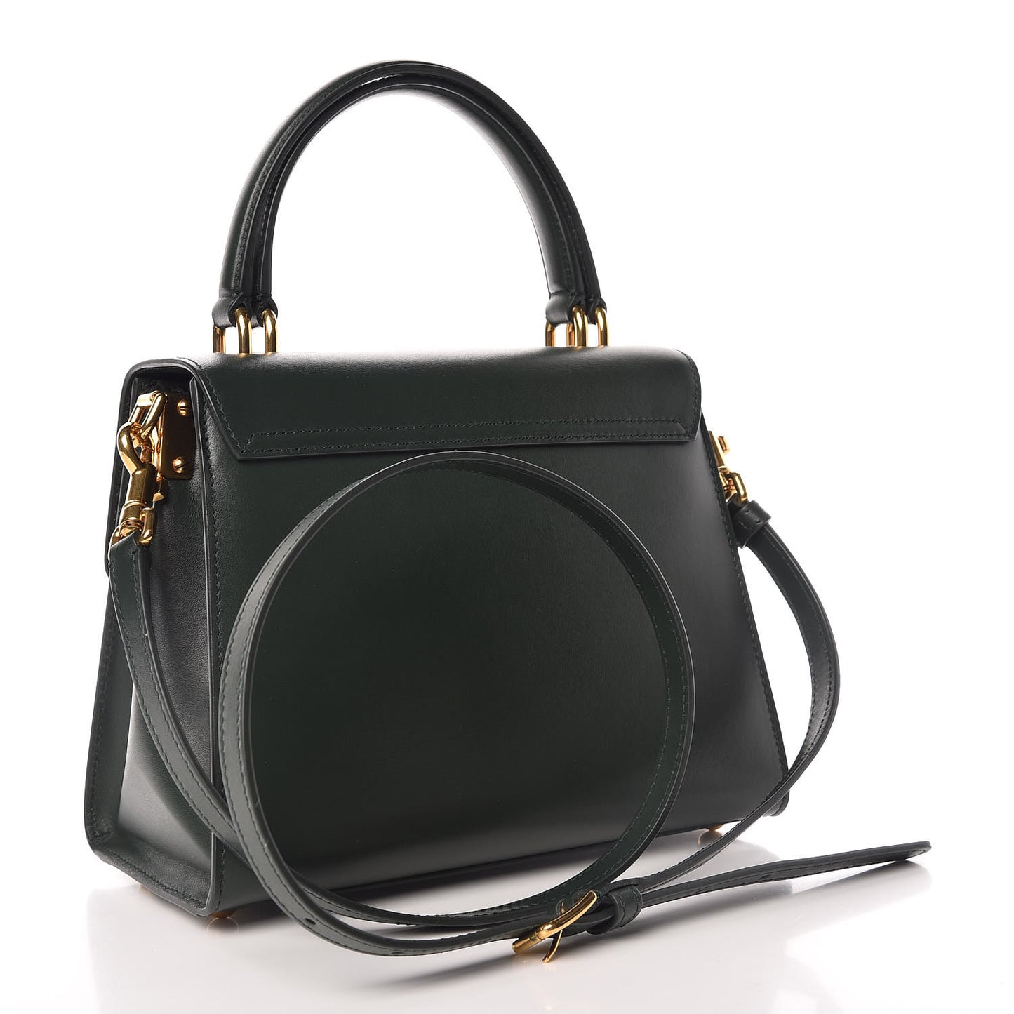 Calfskin Welcome Satchel Dark Green