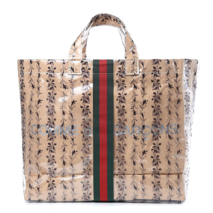 Gucci X COME DE GARCONS Plastic Web Floral Paper Shopper Tote 1 of 9