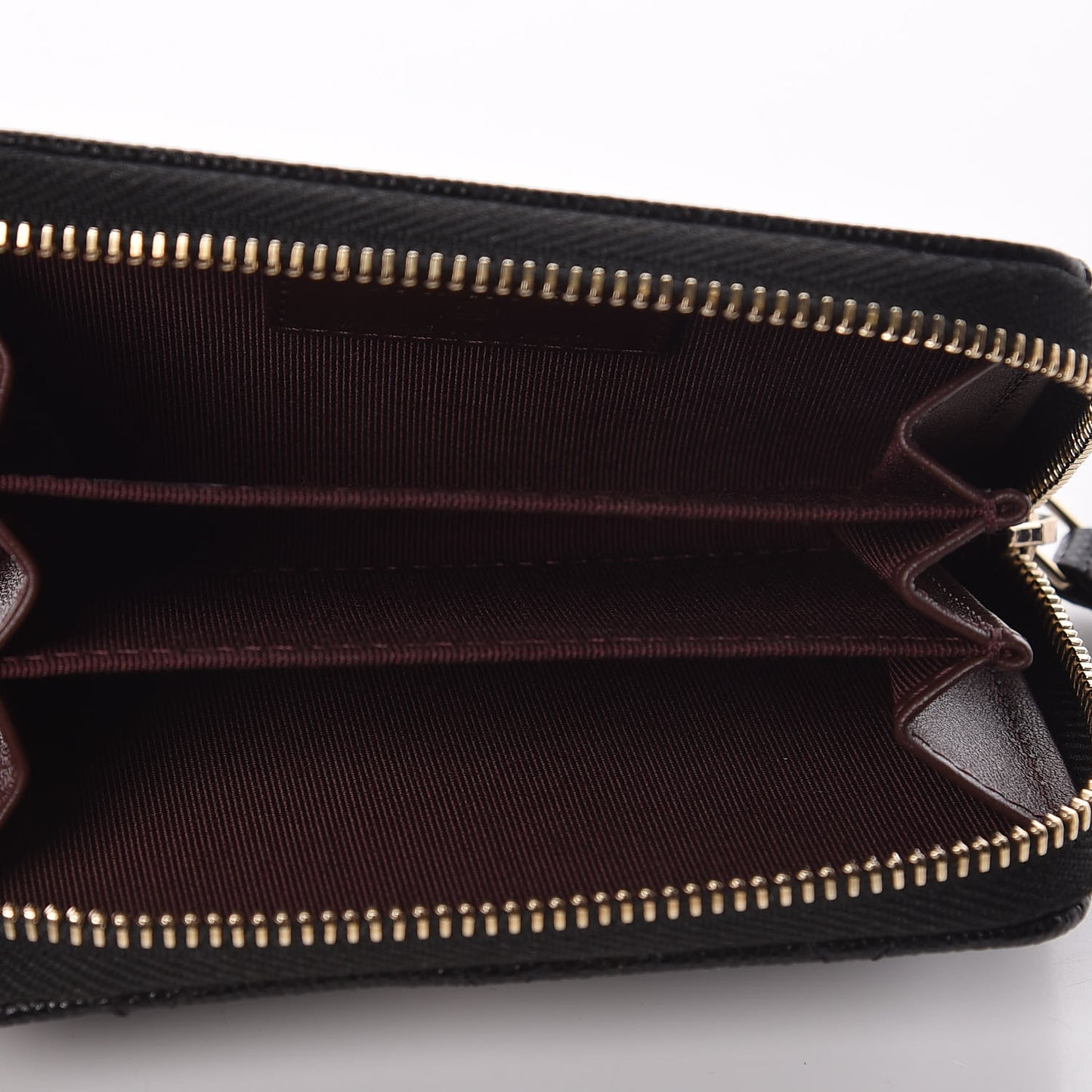 Caviar Quilted Zip Coin Purse Black