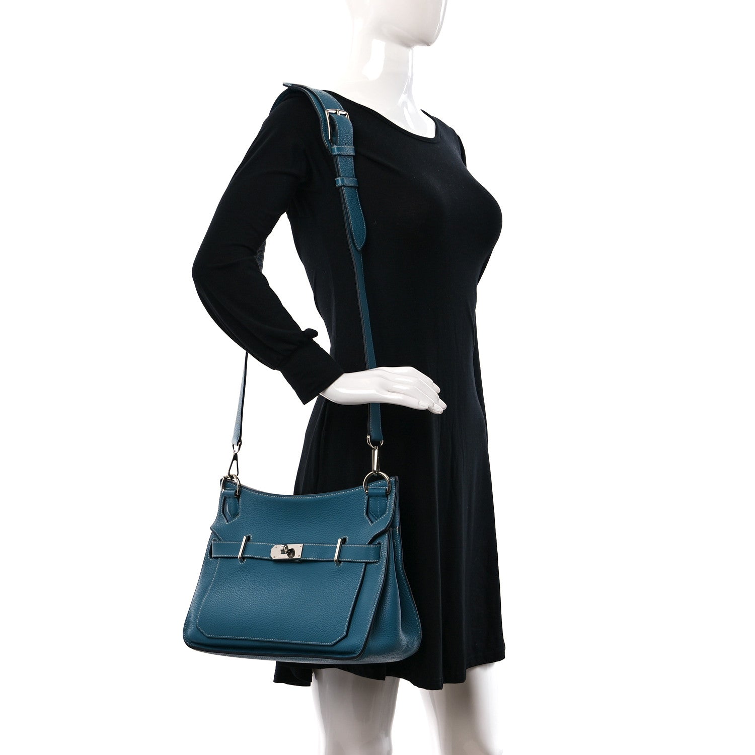Hermes Taurillon Clemence Jypsiere 31 Blue Jean 2 of 8