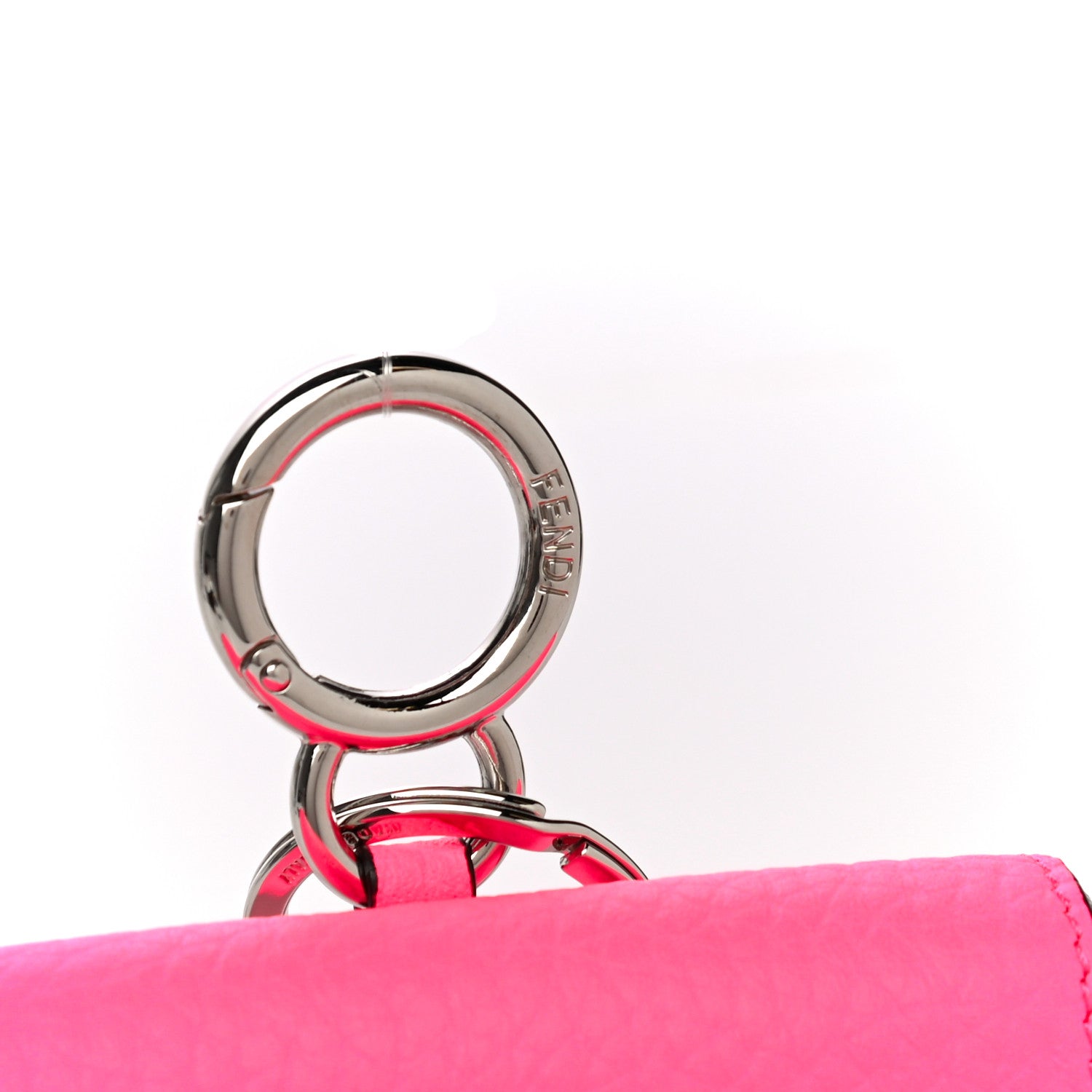 Fendi Cuoio Romano Micro Baguette Charm Rosa Fluo 9 of 9