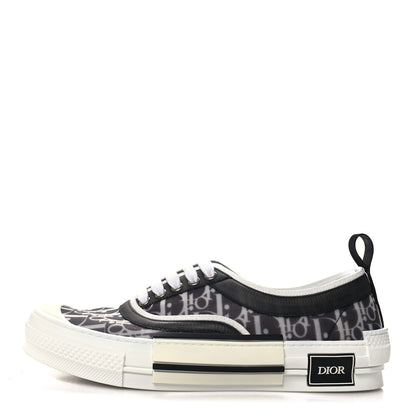 Christian Dior Technical Canvas Mesh Oblique Printed Mens B23 Low Top Sneakers 42 Black White 1 of 9