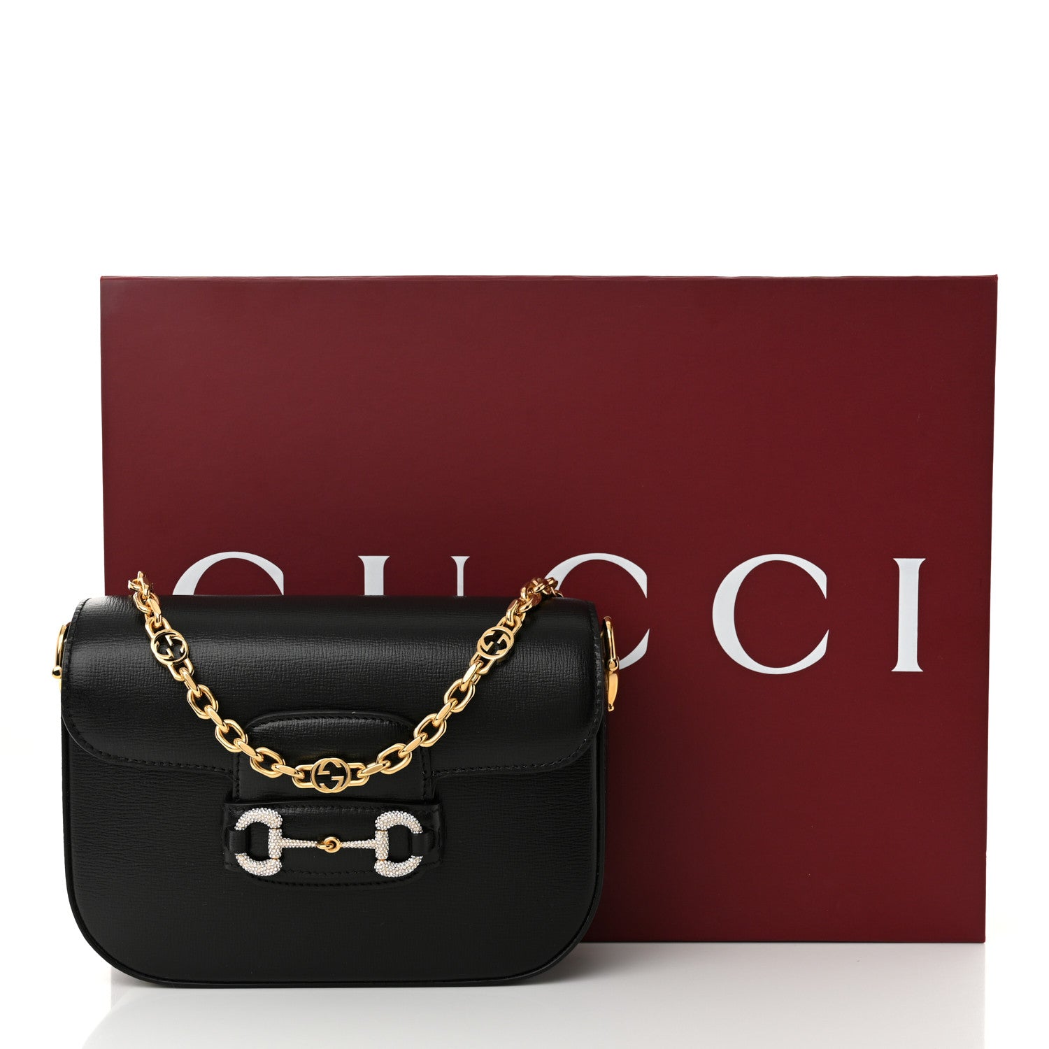 Gucci Azalea Calfskin Mini Crystal Horsebit 1955 Shoulder Bag