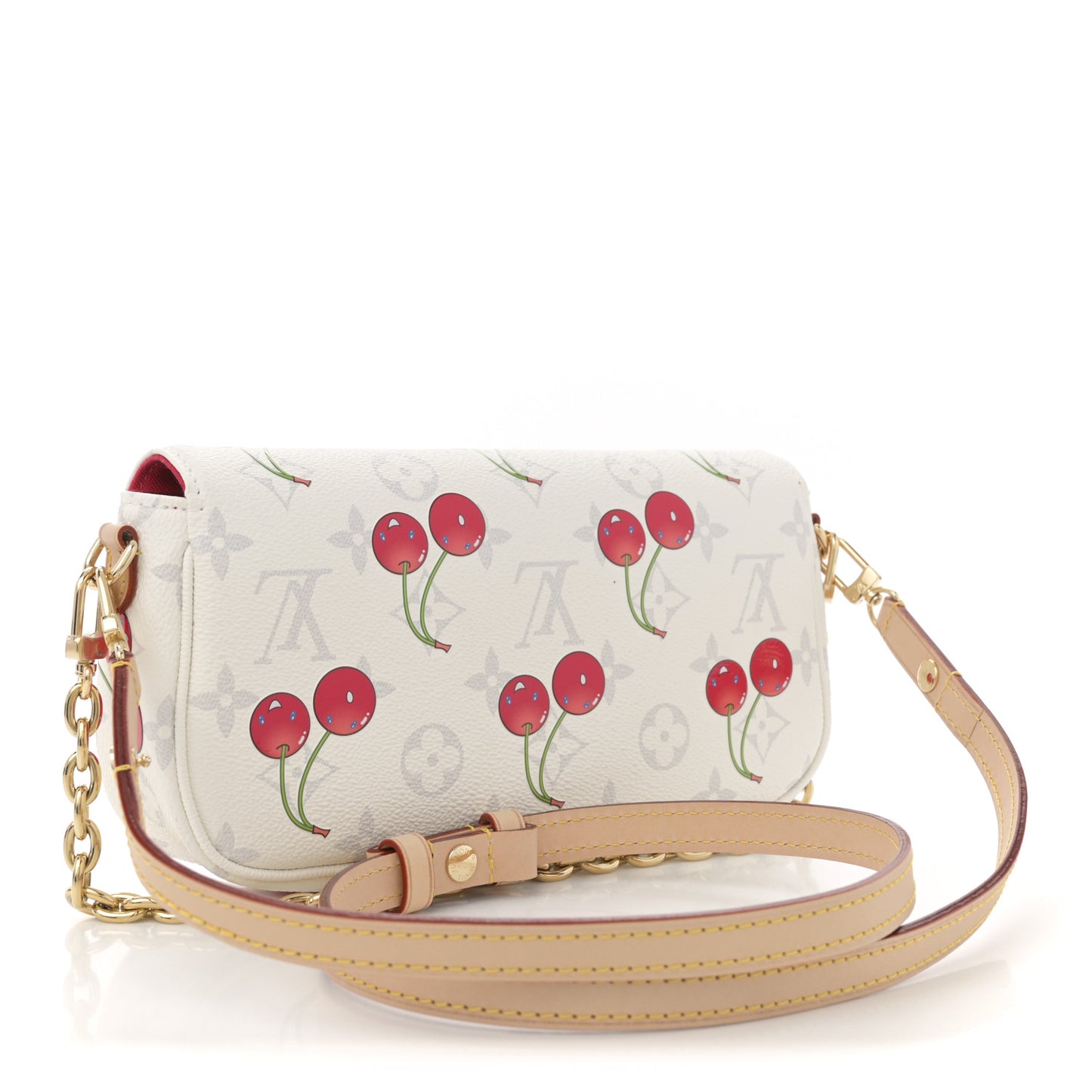 LV X TM Monogram Cerises Ivy Wallet On Chain White